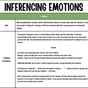 Infer Emotions ABA Program and Scenario Flashcards